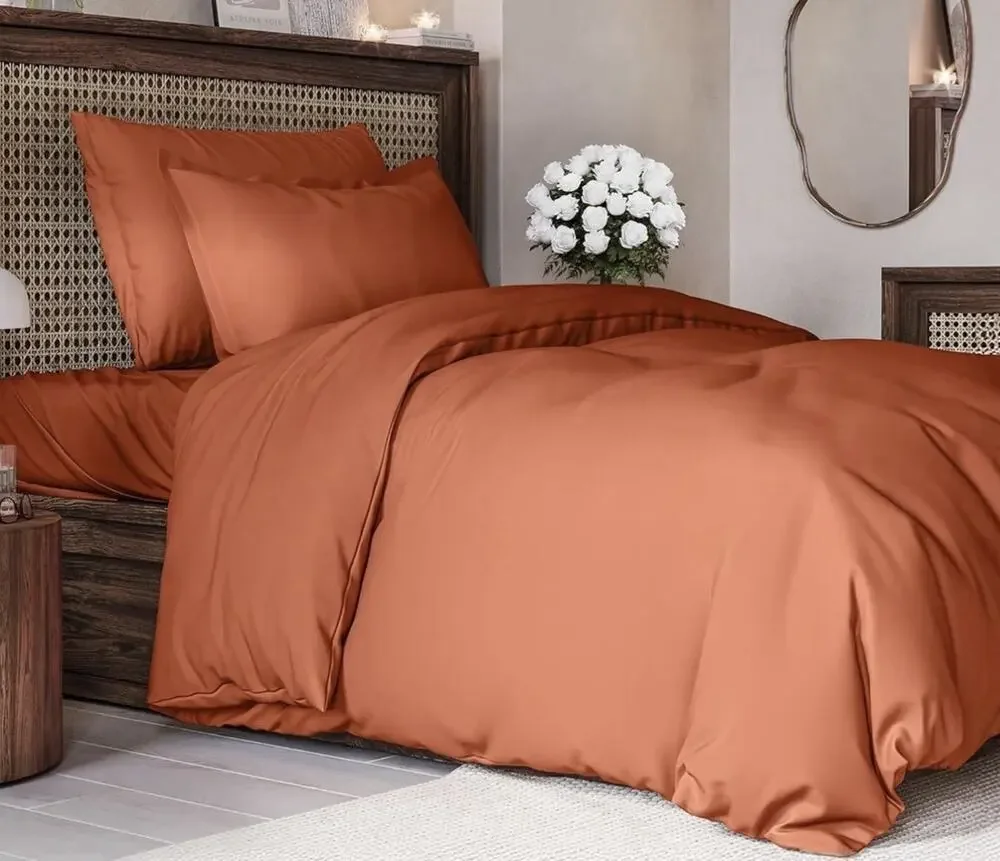 Duvet Cover Twin/Twin XL 2pc Set 68x90 Terracotta